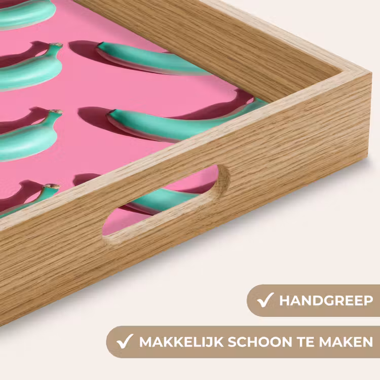 Dienblad - Bananen - Patroon - Blauw - Roze — 5