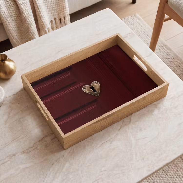 Dienblad - Bordeaux - Sleutelplaat - Hout - Deur — 2