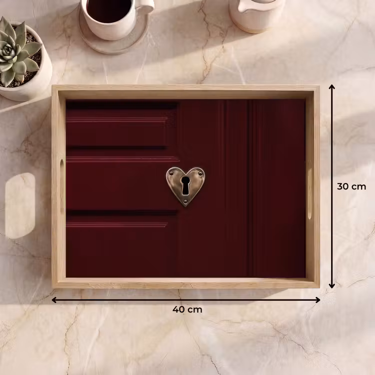 Dienblad - Bordeaux - Sleutelplaat - Hout - Deur — 9