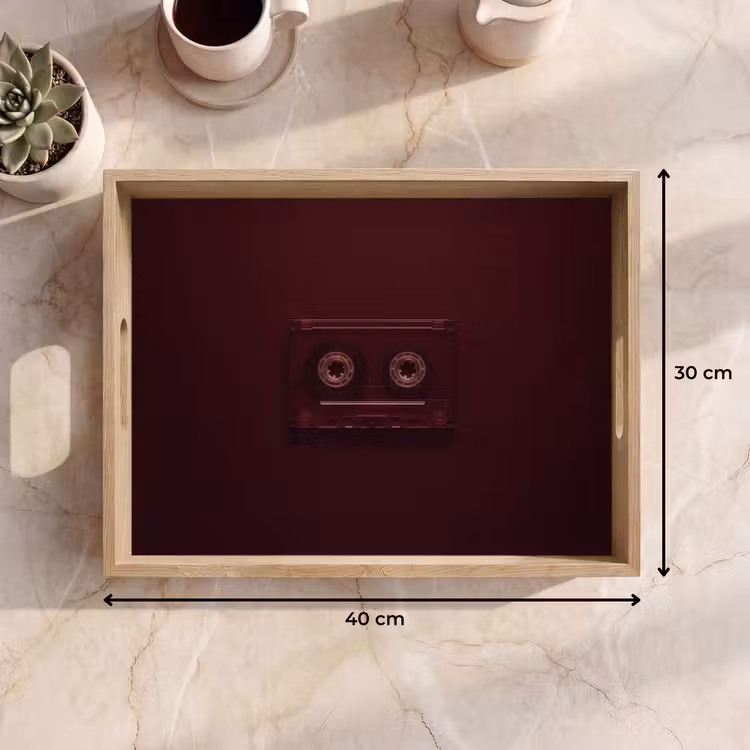 Dienblad - Cassetteband - Bordeaux - Vintage — 9