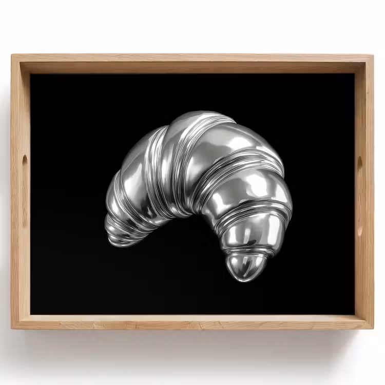 Dienblad - Croissant - Metaal - Zilver — 1