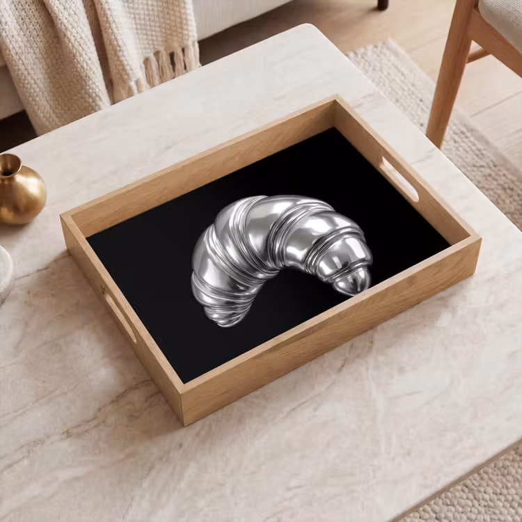 Dienblad - Croissant - Metaal - Zilver — 2
