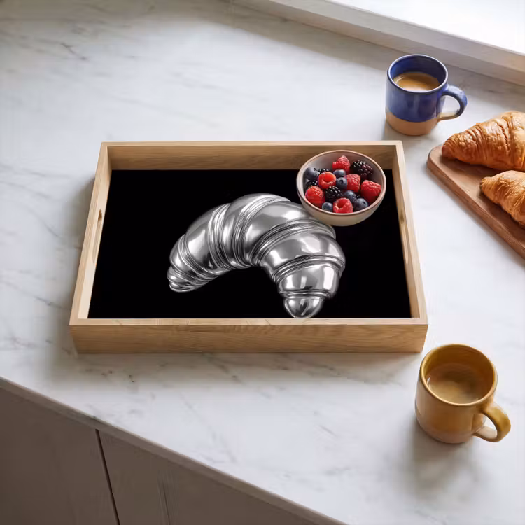 Dienblad - Croissant - Metaal - Zilver — 4