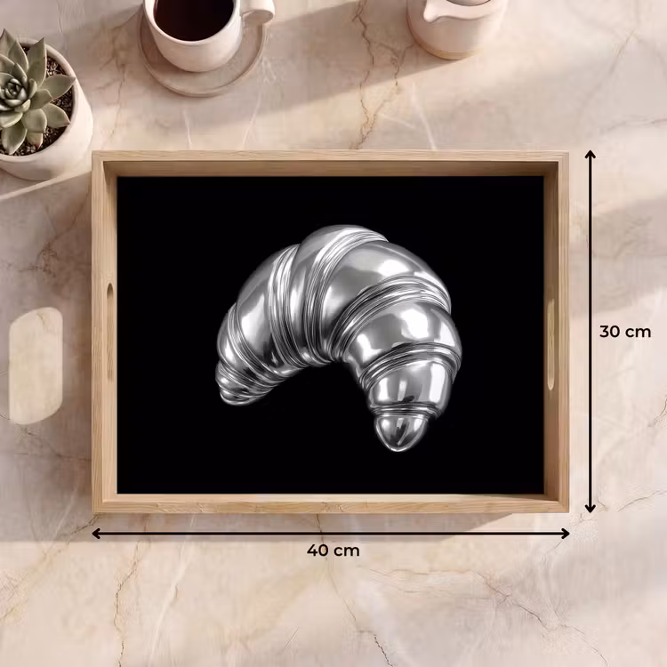 Dienblad - Croissant - Metaal - Zilver — 9