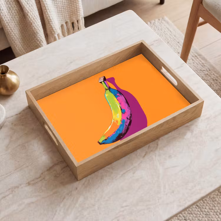 Dienblad - Felle kleuren - Banaan - popart — 2