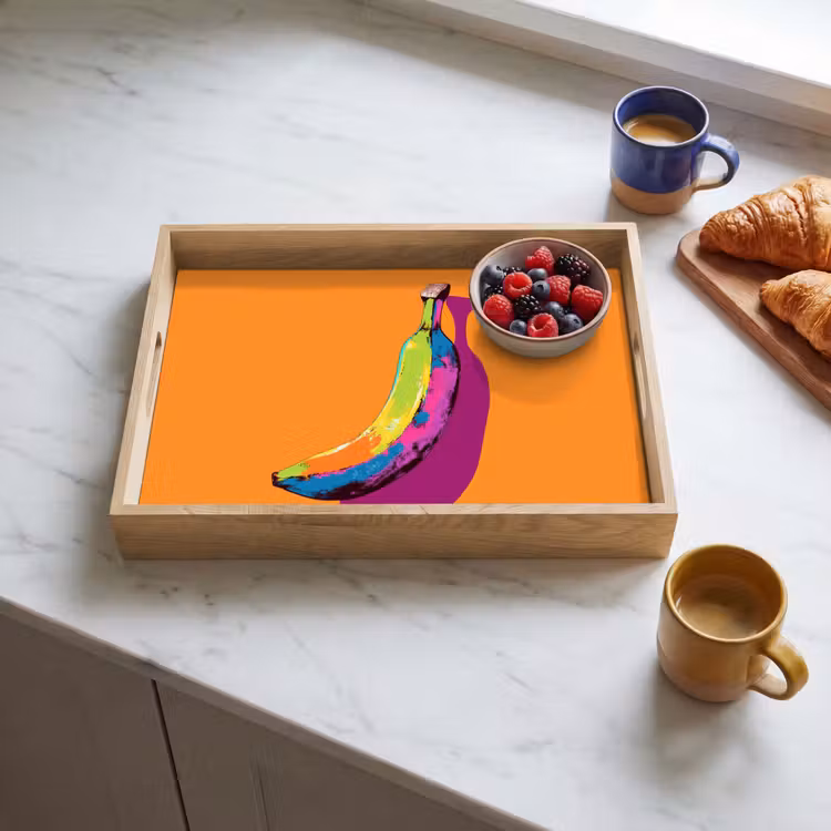 Dienblad - Felle kleuren - Banaan - popart — 4
