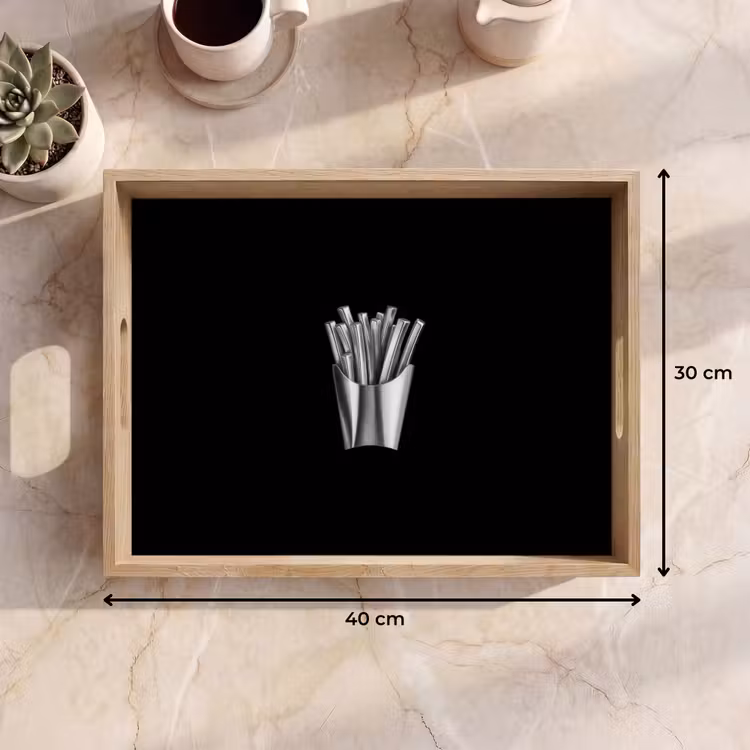 Dienblad - Frietjes - Futuristisch - Zilver — 9
