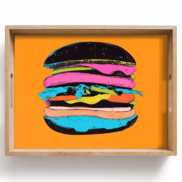 Dienblad - Hamburger - Kleurrijk - Speels — 1
