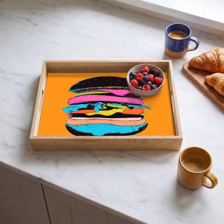Dienblad - Hamburger - Kleurrijk - Speels — 4