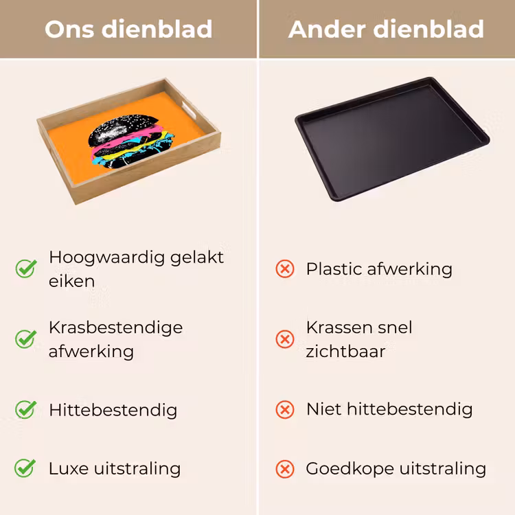 Dienblad - Hamburger - Oranje - Neon - popart — 3