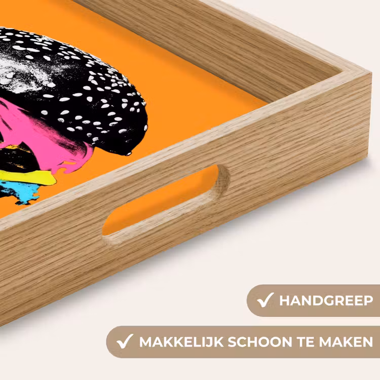 Dienblad - Hamburger - Oranje - Neon - popart — 5