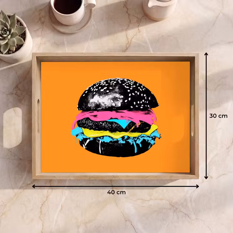 Dienblad - Hamburger - Oranje - Neon - popart — 9