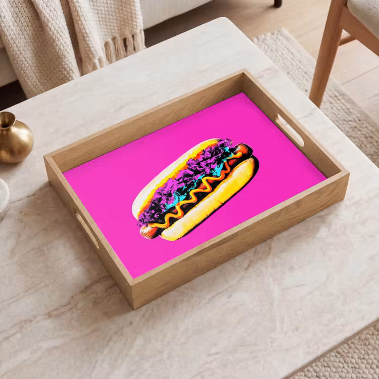Dienblad - Hotdog - Roze - Retro — 2