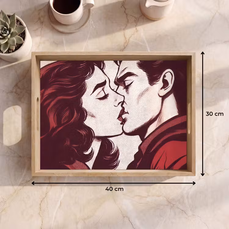Dienblad - Kussen - Personen - Retro - Bordeaux — 9