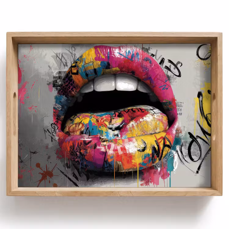 Dienblad - Lippen - Graffiti - Expressief — 1