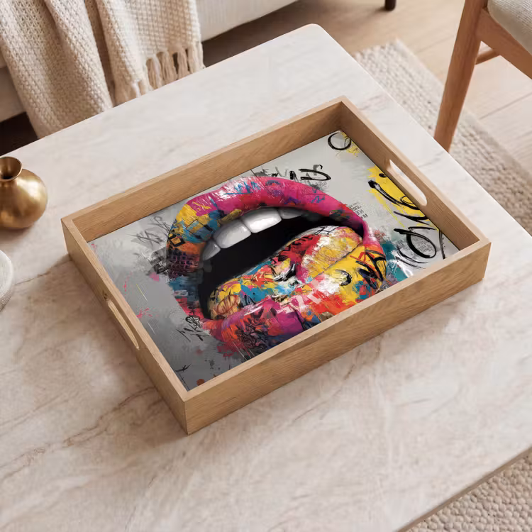 Dienblad - Lippen - Graffiti - Expressief — 2