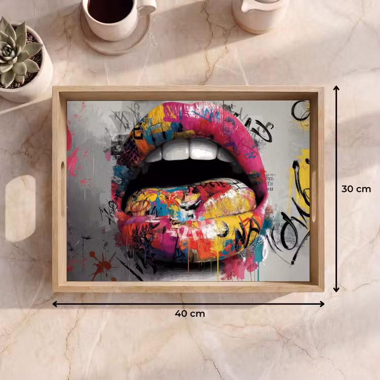 Dienblad - Lippen - Graffiti - Expressief — 9