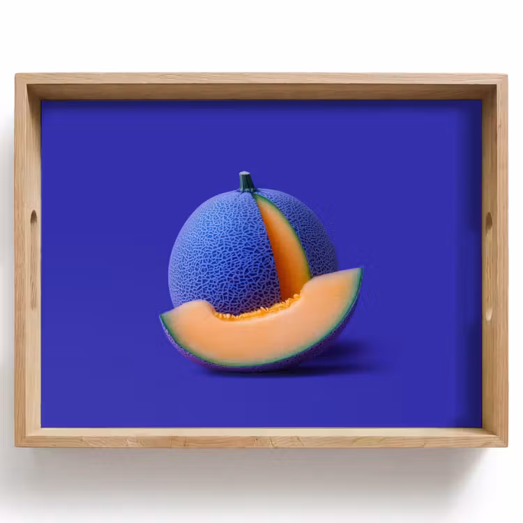 Dienblad - Meloen - Blauw - Oranje - Kunstzinnig — 1