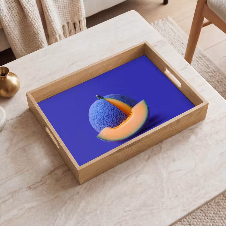 Dienblad - Meloen - Blauw - Oranje - Kunstzinnig — 2