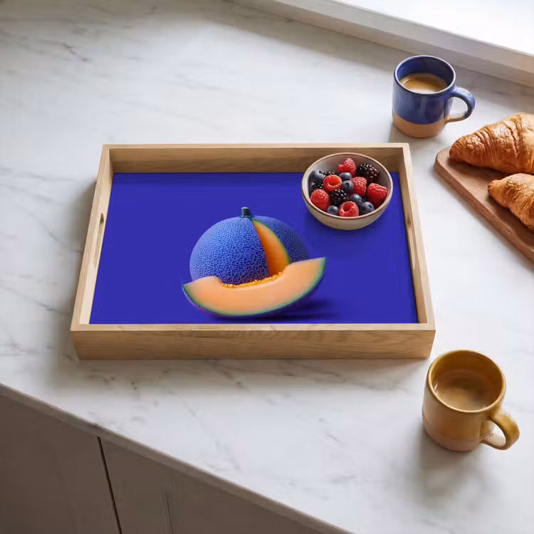 Dienblad - Meloen - Blauw - Oranje - Kunstzinnig — 4