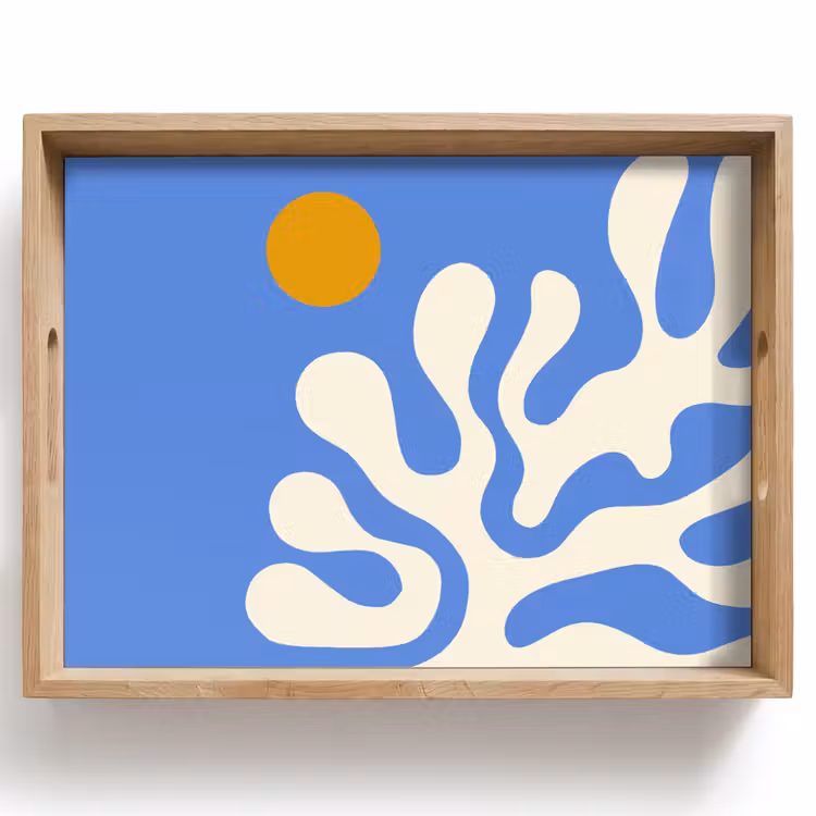 Dienblad - Minimalistisch - Organisch patroon - Blauw — 1