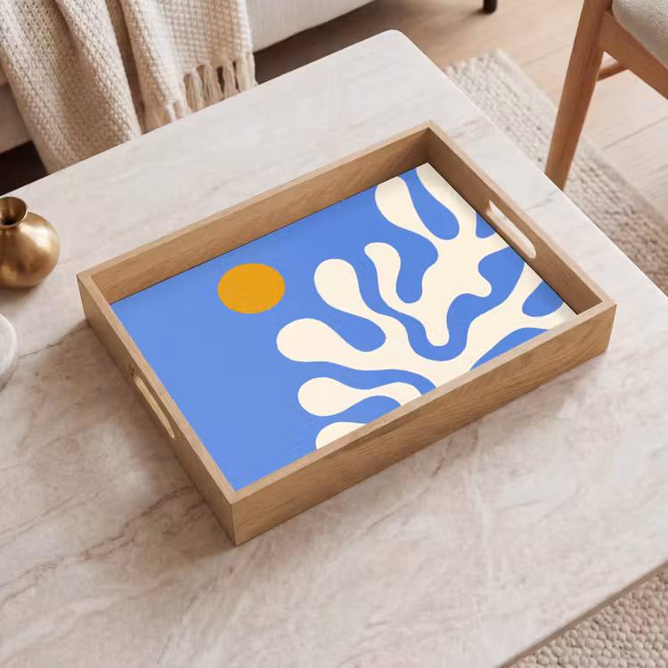 Dienblad - Minimalistisch - Organisch patroon - Blauw — 2