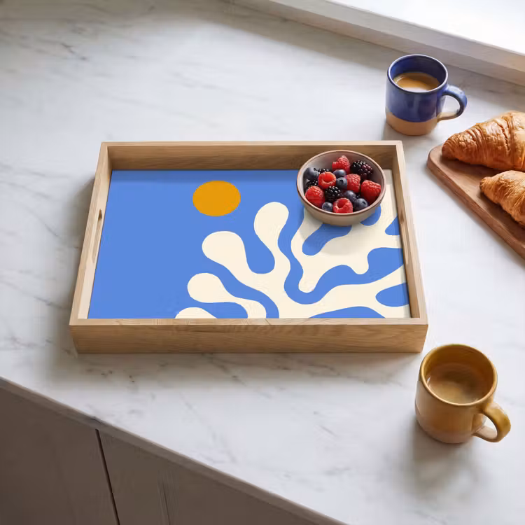 Dienblad - Minimalistisch - Organisch patroon - Blauw — 4