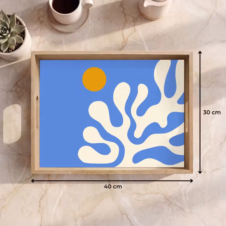 Dienblad - Minimalistisch - Organisch patroon - Blauw — 9