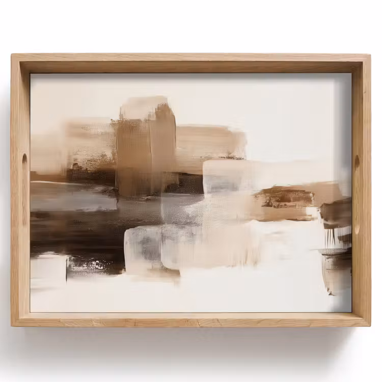Dienblad - Penseelstreken - Abstract landschap - Rust — 1