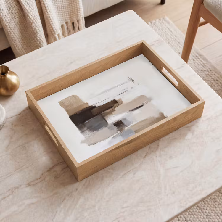 Dienblad - Penseelstreken - Balans - Beige - Bruin — 2