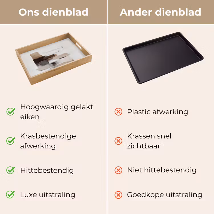 Dienblad - Penseelstreken - Balans - Beige - Bruin — 3