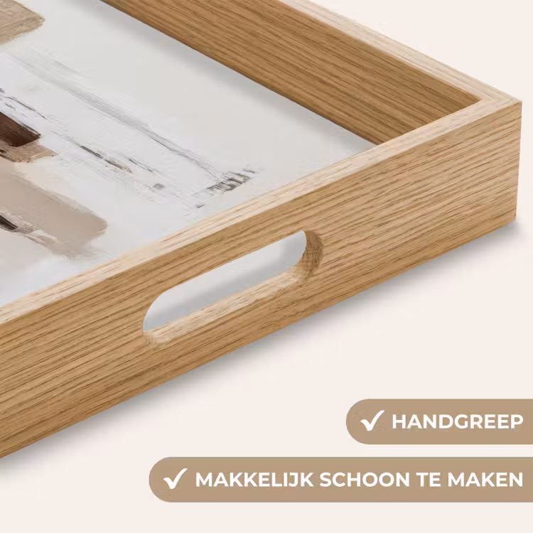 Dienblad - Penseelstreken - Balans - Beige - Bruin — 5