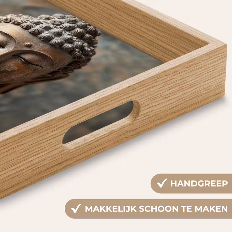 Dienblad - Boedha - Beeld - Bruin - Rust — 5