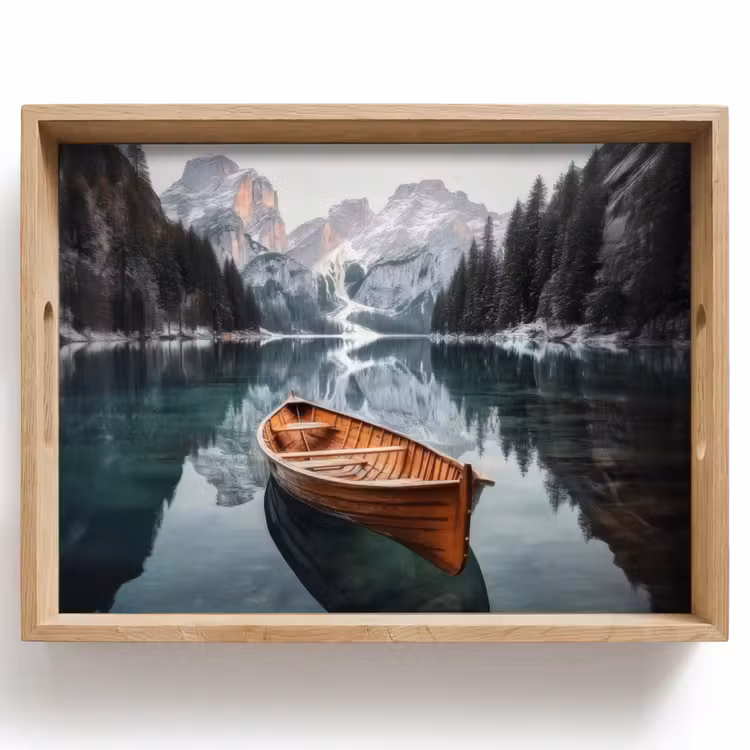 Dienblad - Boot - Bergen - Natuur - Water — 1