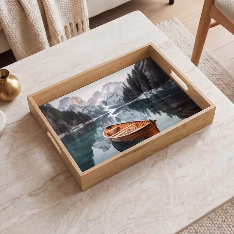 Dienblad - Boot - Bergen - Natuur - Water — 2
