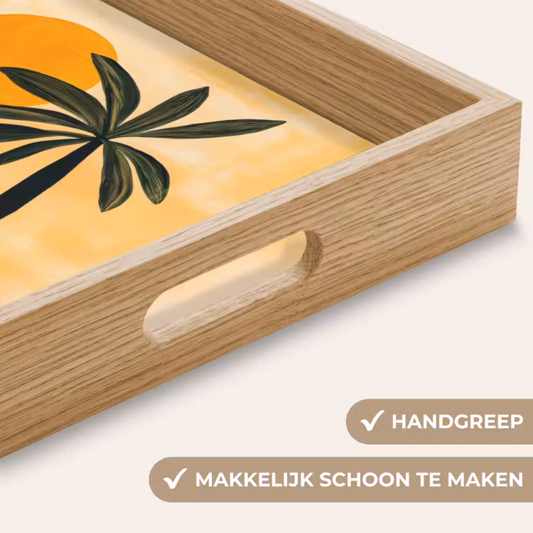 Dienblad - Illustratie - Palmboom - Zon - Heuvels — 5