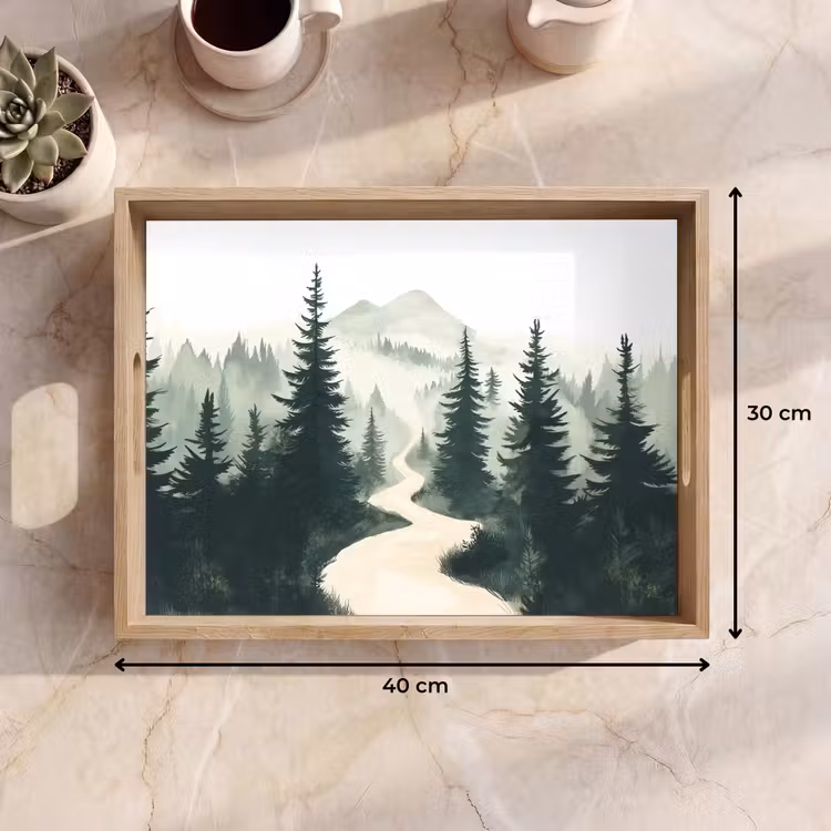 Dienblad - Pad - Bomen - Bos - Illustratie — 9
