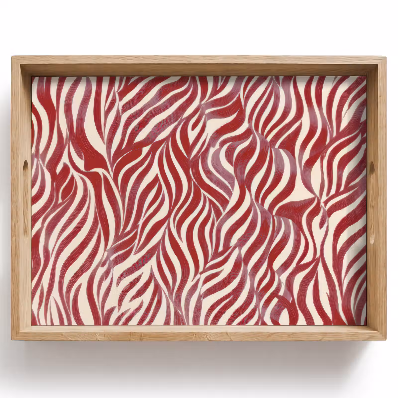 Dienblad - Golvende vormen - Abstract - Rood — 1