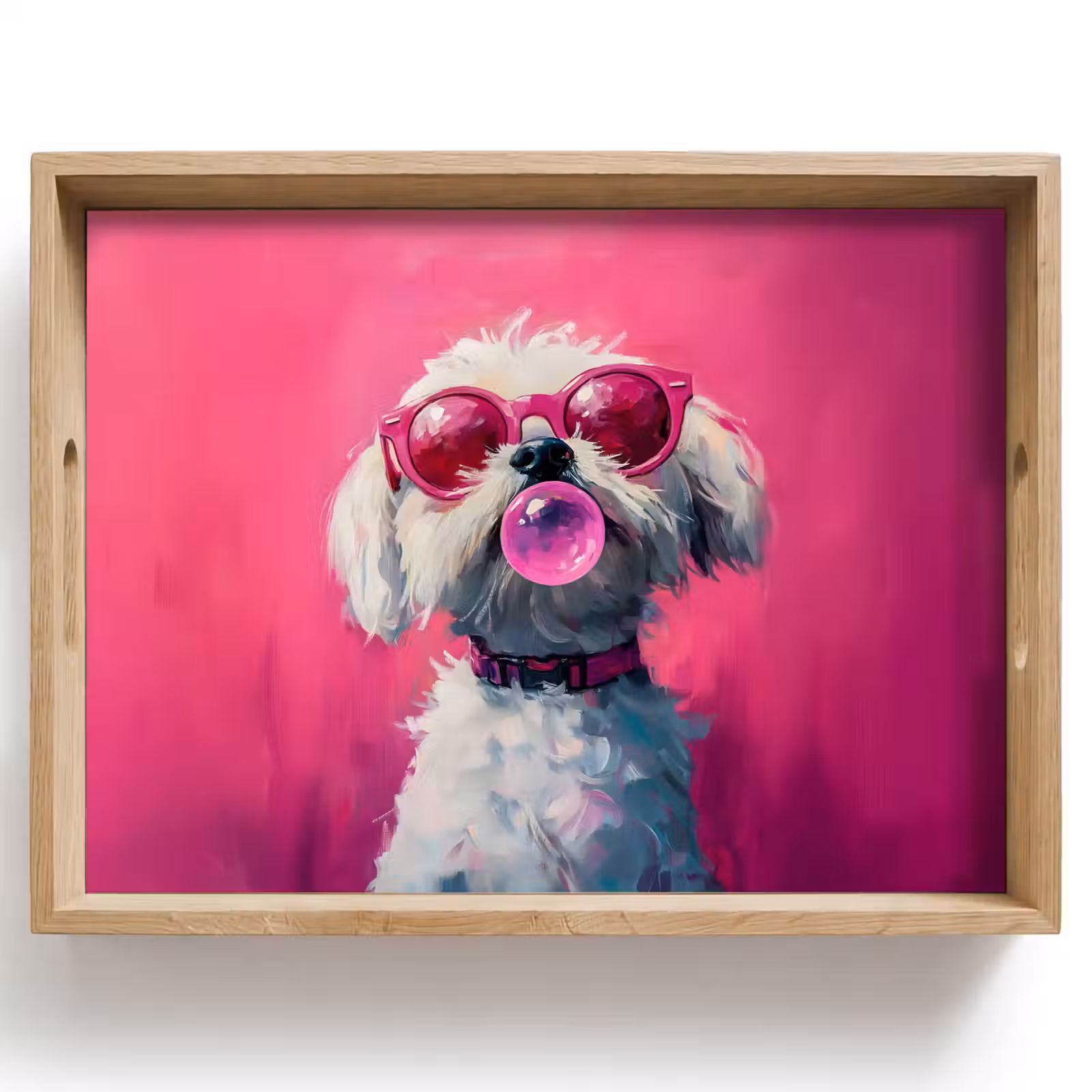 Dienblad - Pink - Hond - Bubbel — 1