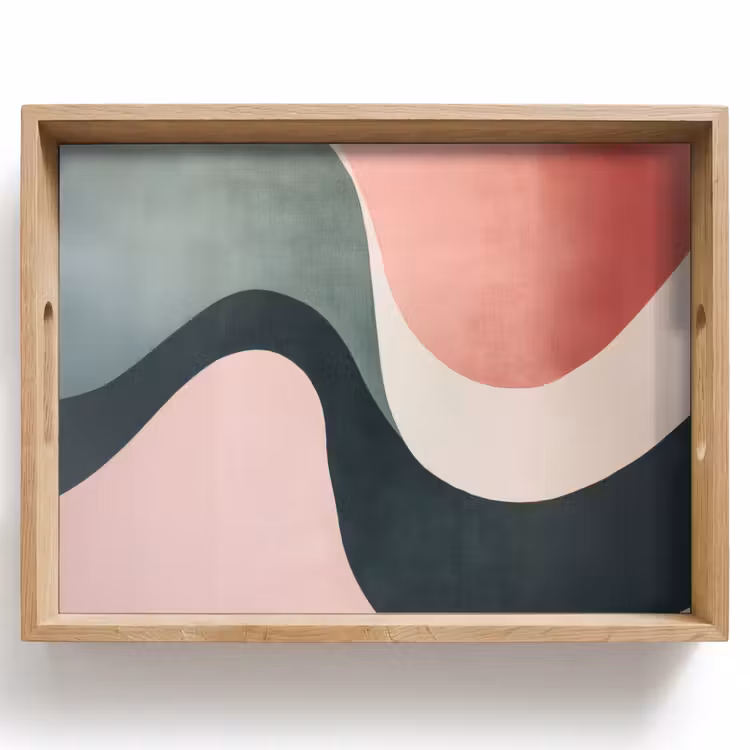 Dienblad - Abstract - Golven - Sierlijk - Roze — 1