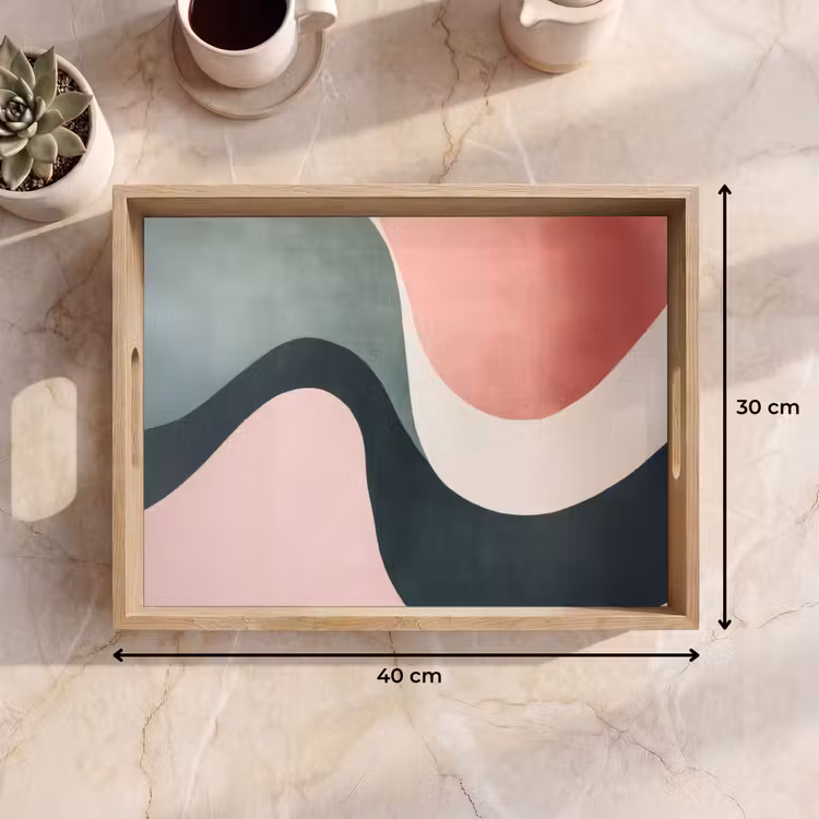 Dienblad - Abstract - Golven - Sierlijk - Roze — 9