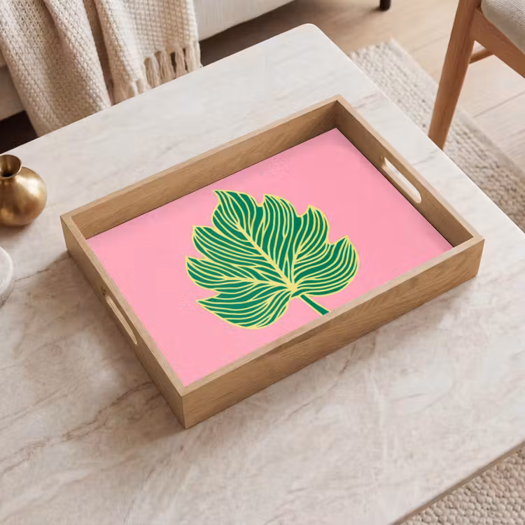 Dienblad - Blad - Groen - Illustratie - Minimalistisch — 2