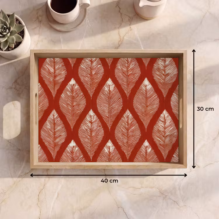 Dienblad - Bladeren - Rood - Elegant — 9