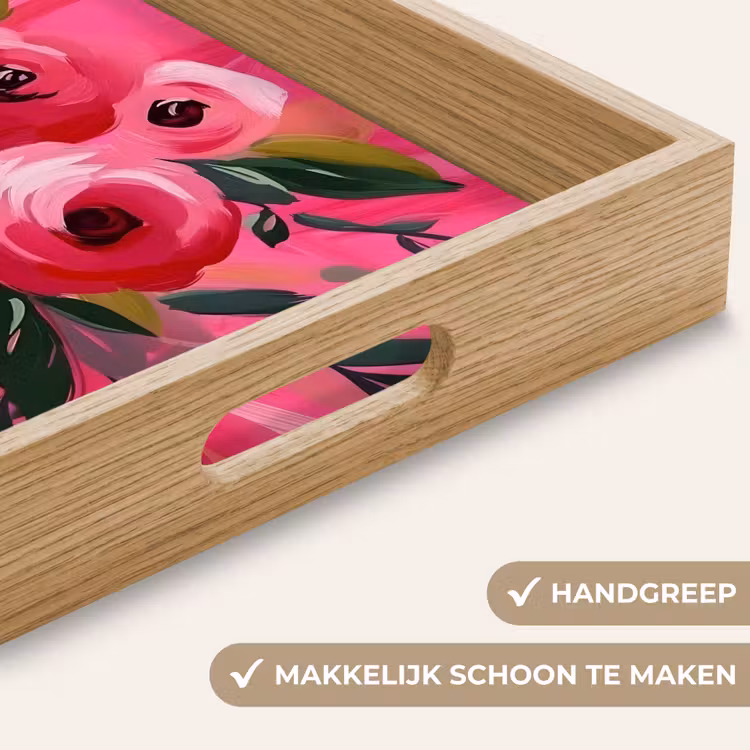 Dienblad - Bloemen - Verf - Roze — 5