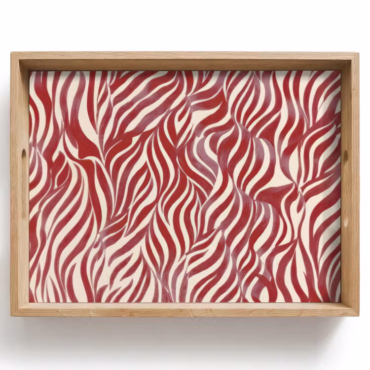 Dienblad - Golvende vormen - Abstract - Rood — 1