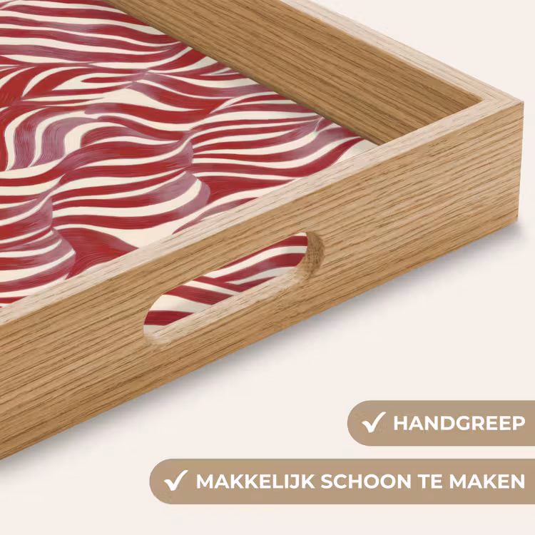 Dienblad - Golvende vormen - Abstract - Rood — 5