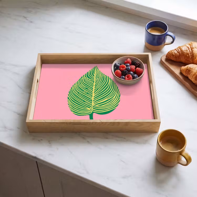 Dienblad - Illustratie - Blad - Minimalistisch - Groen — 4