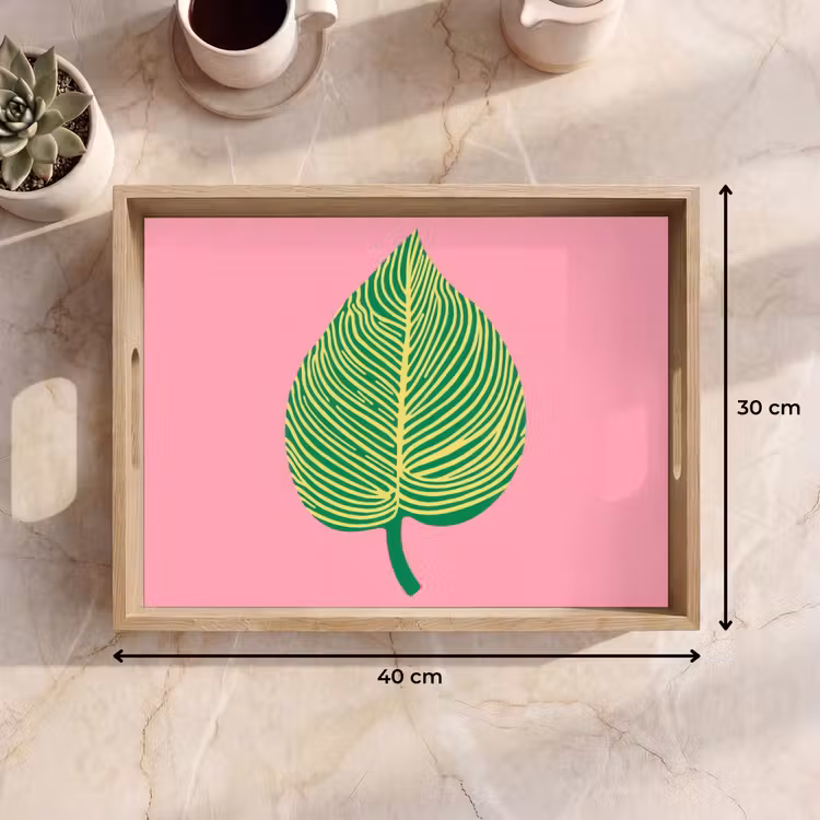 Dienblad - Illustratie - Blad - Minimalistisch - Groen — 9