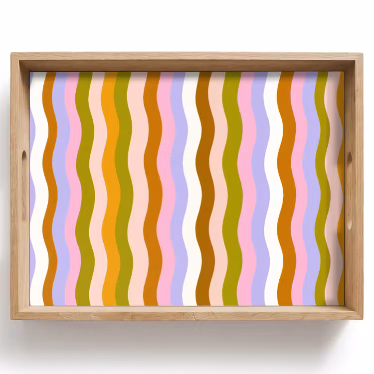 Dienblad - lijnen - Golven - Pastelkleuren - Patroon — 1