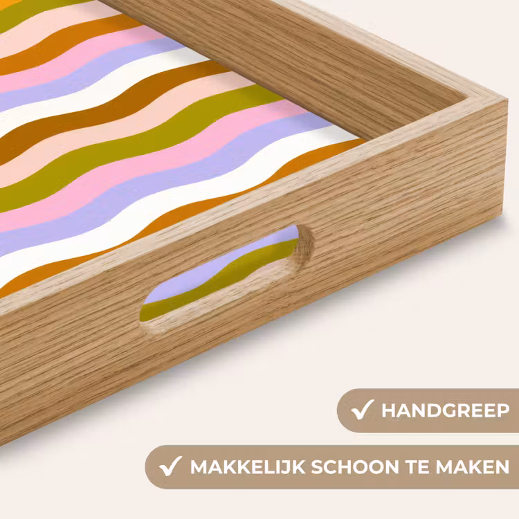 Dienblad - lijnen - Golven - Pastelkleuren - Patroon — 5